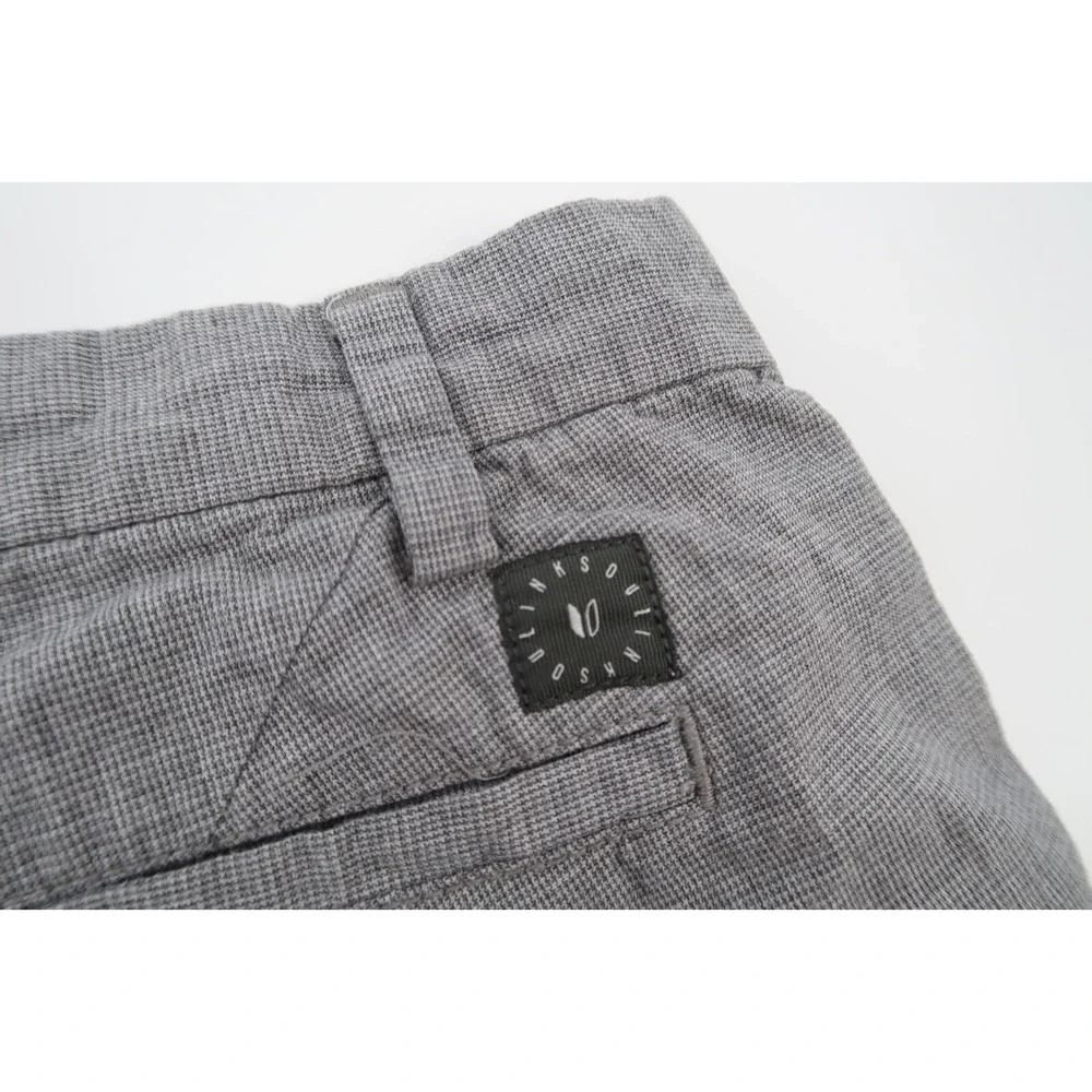 Linksoul Golf Shorts Mens 38 Gray Houndstooth‎ Lightweight Nylon Stretch Pockets